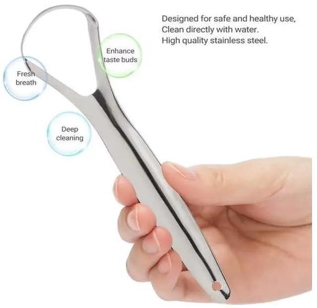 Alt view image 2 of 5 - TC008 Tongue Scraper for Adults 2 Complete Sets (8 Pieces Total) Stainless Steel Tongue Cleaner, Removes White Tongue Coating & Helps Freshen Breath