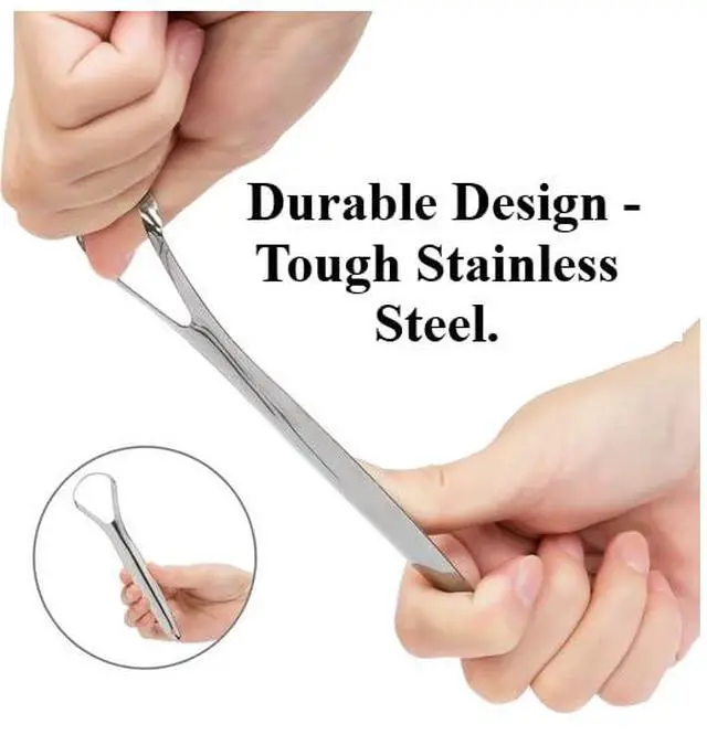 Alt view image 4 of 5 - TC008 Tongue Scraper for Adults 2 Complete Sets (8 Pieces Total) Stainless Steel Tongue Cleaner, Removes White Tongue Coating & Helps Freshen Breath