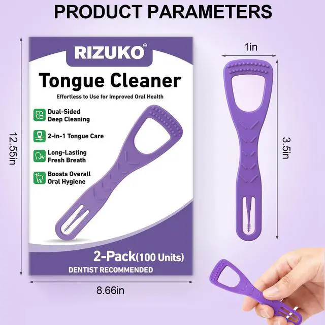 Alt view image 2 of 7 - Disposable Tongue Cleaners, Dual-Sided, Fresh Breath, 100ct
