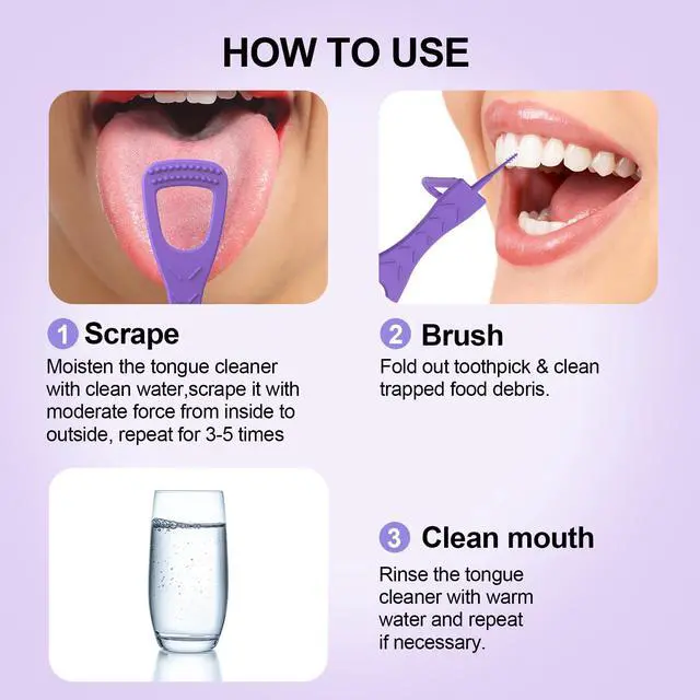 Alt view image 6 of 7 - Disposable Tongue Cleaners, Dual-Sided, Fresh Breath, 100ct