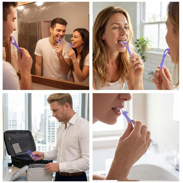 Alt view image 7 of 7 - Disposable Tongue Cleaners, Dual-Sided, Fresh Breath, 100ct
