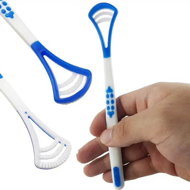 Alt view image 3 of 5 - 40PCS Tongue Scraper for Adults, Tongue Scraper Cleaner, Blue Tongue Cleaner, Oral Care Scrapers Kits Plastic Tongue Brush for Reducing Bad Breath Adults Kids Healthy Oral Care Tools Easy to Us