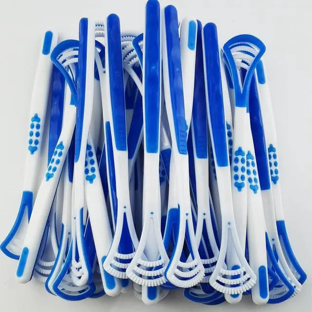 Alt view image 4 of 5 - 40PCS Tongue Scraper for Adults, Tongue Scraper Cleaner, Blue Tongue Cleaner, Oral Care Scrapers Kits Plastic Tongue Brush for Reducing Bad Breath Adults Kids Healthy Oral Care Tools Easy to Us