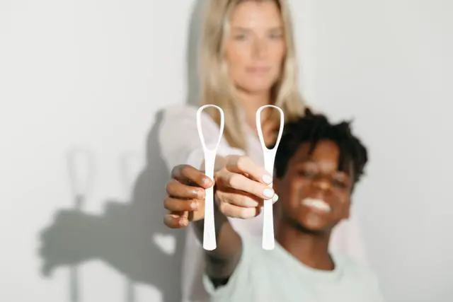 Alt view image 5 of 7 - Ergonomic Tongue Scraper - Dentist-Developed Tongue Cleaner for Adults - Gentle Stylish Tongue Scrubber for Oral Care, Dental Hygiene - Large