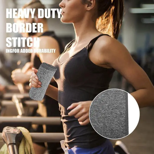 Alt view image 3 of 7 - Microfiber Quick Dry Gym Towel, Lint Free Odor-Free Absorbent Fiber, Fast Drying, Men & Women Workout Gear for Body Sweat, Working Out, Towels (Grey, 5Pack - 16 * 27Inch)