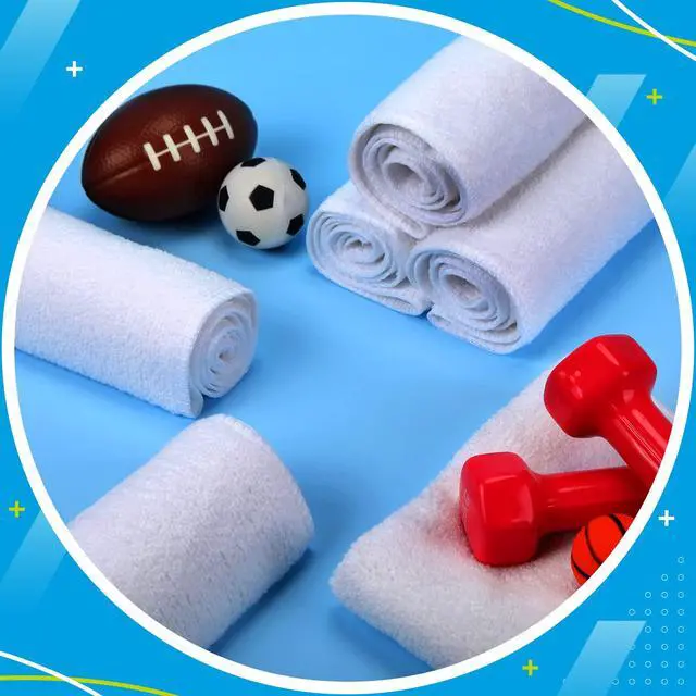 Alt view image 7 of 7 - 12 Pcs Microfiber Workout Gym Towels, 360 GSM 12x30 Inch Fast Drying Yoga Towels for Sweat, Soft Gym Towel for Men Women Travel Sports(White)