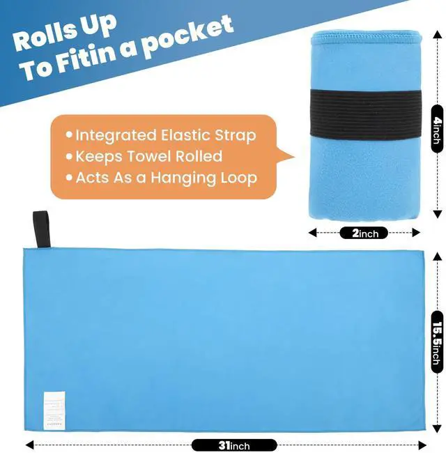 Alt view image 2 of 7 - 3 Pack Gym Towel Men Women Quick Dry Microfiber Workout Gear for Body Sweat Sports Exercise Fitness Tennis Running Cycling Hiking Weight Lifting Yoga Towels(3 Pack)