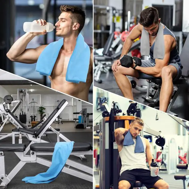 Alt view image 5 of 7 - 3 Pack Gym Towel Men Women Quick Dry Microfiber Workout Gear for Body Sweat Sports Exercise Fitness Tennis Running Cycling Hiking Weight Lifting Yoga Towels(3 Pack)