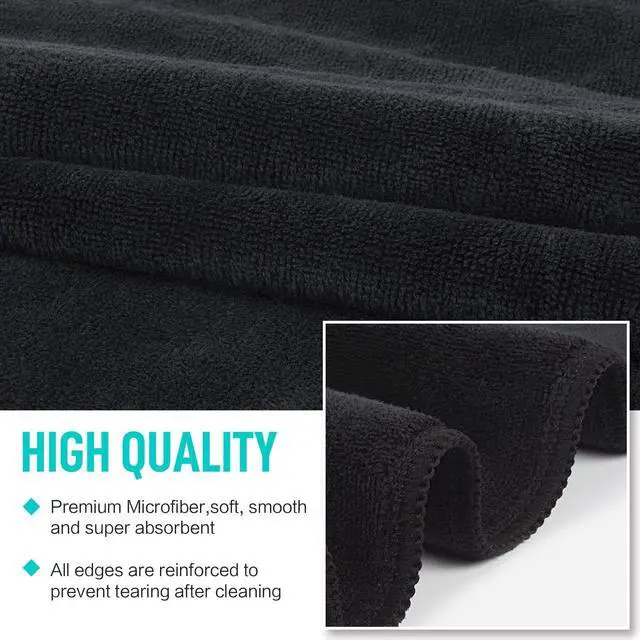 Alt view image 3 of 7 - Microfiber Gym Towels, Workout Sweat Towel 16x32, 3 Pack Black