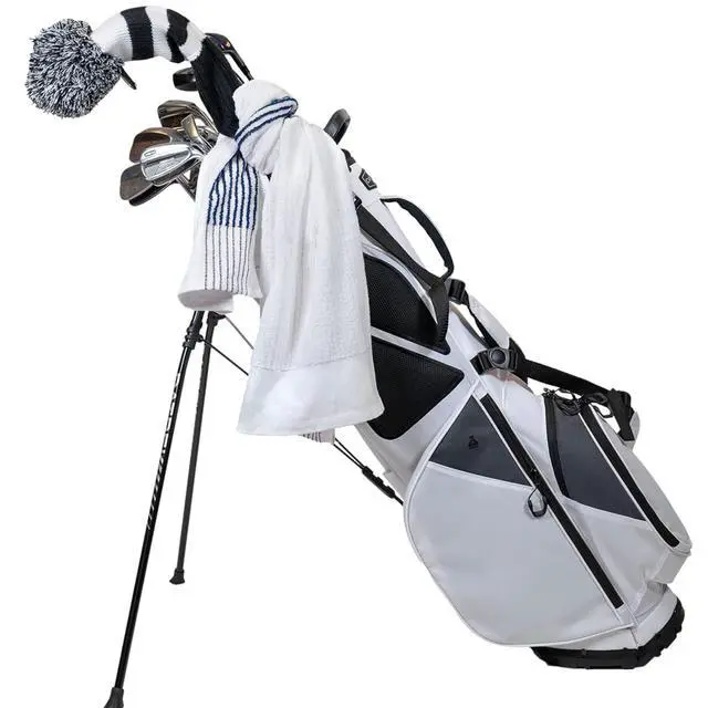 Alt view image 4 of 6 - Extra Large Caddy Golf Towel, Navy/White Stripes