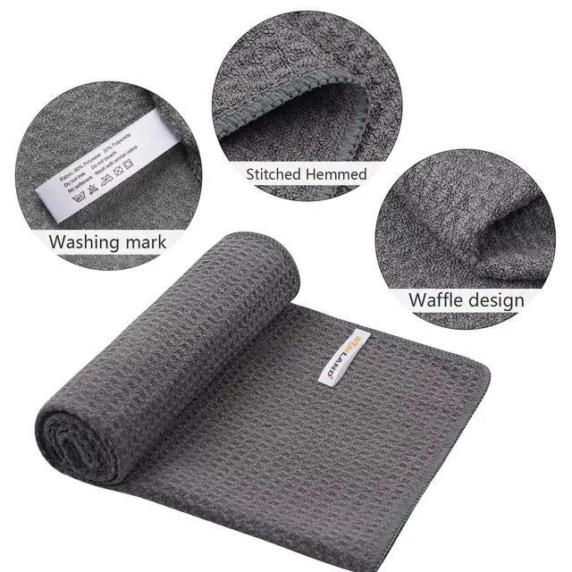 Alt view image 3 of 7 - Microfiber Workout Gym Sweat Towels for Men 16X32In 3 Pack Grey