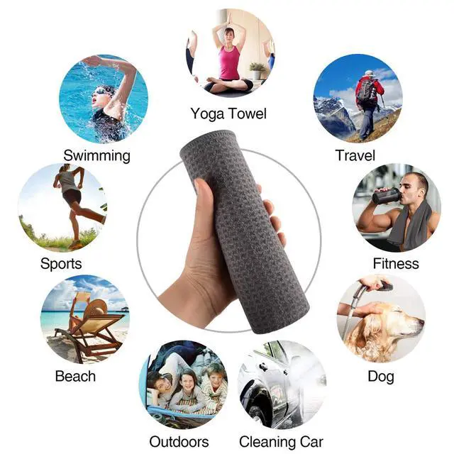 Alt view image 5 of 7 - Microfiber Workout Gym Sweat Towels for Men 16X32In 3 Pack Grey