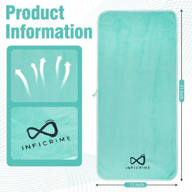 Alt view image 2 of 7 - 2 Pack Microfiber Gym Towels, 380 GSM 15x31 Inch
