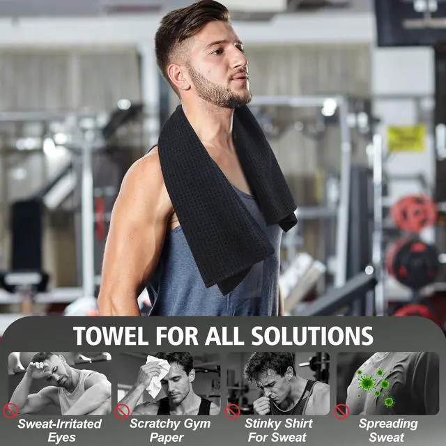 Alt view image 6 of 7 - Microfiber Gym Towels for Working Out, Quickly Dry Yoga Towels for Men & Women Tennis, 16 Inch x 27 Inch, 6 Pack, Black