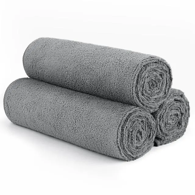 Main image of Gym Towels, Highly Absorbent Sweat Towels, Soft and Quick Drying Gym Towel for Daily Use, Multi-Purpose Towel for Sport, Salon, Spa, Hotel, 16 x 27 Inch, Grey, 3 Pack