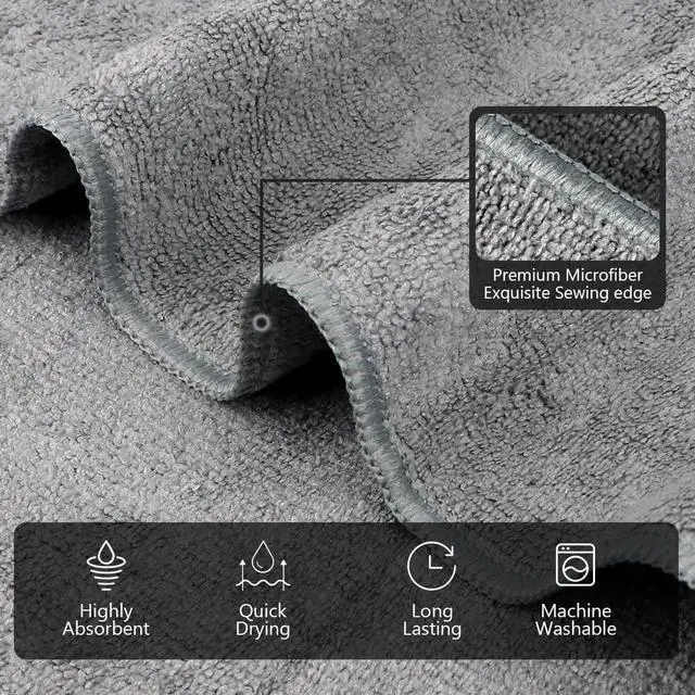 Alt view image 2 of 7 - Gym Towels, Highly Absorbent Sweat Towels, Soft and Quick Drying Gym Towel for Daily Use, Multi-Purpose Towel for Sport, Salon, Spa, Hotel, 16 x 27 Inch, Grey, 3 Pack