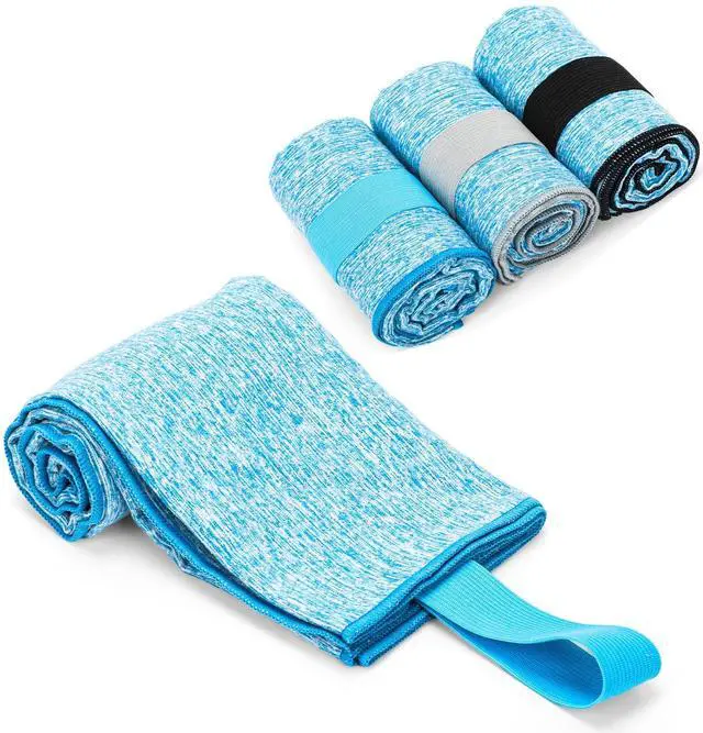 Main image of 3 Pack Microfiber Gym Towel Quick Dry Sweat Towels Women Men Lightweight Running Cycling Fitness Hiking Tennis Exercise Outdoor Sports Towel(3 Pack(Blue))