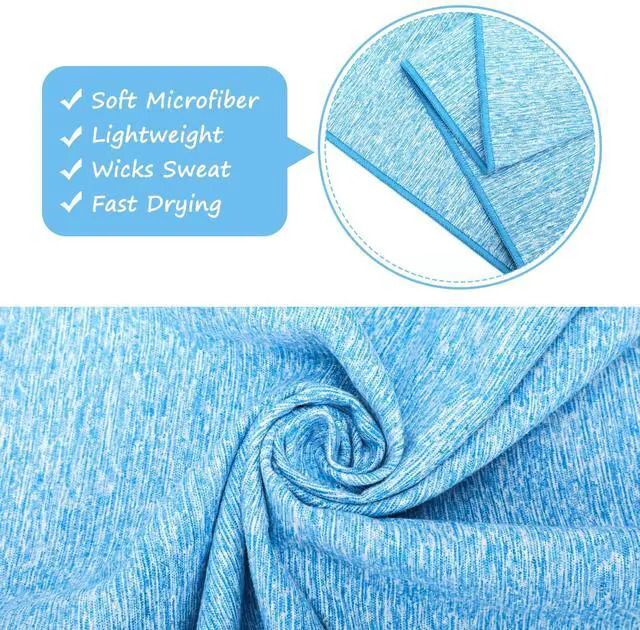 Alt view image 4 of 7 - 3 Pack Microfiber Gym Towel Quick Dry Sweat Towels Women Men Lightweight Running Cycling Fitness Hiking Tennis Exercise Outdoor Sports Towel(3 Pack(Blue))