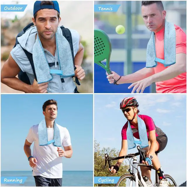 Alt view image 7 of 7 - 3 Pack Microfiber Gym Towel Quick Dry Sweat Towels Women Men Lightweight Running Cycling Fitness Hiking Tennis Exercise Outdoor Sports Towel(3 Pack(Blue))