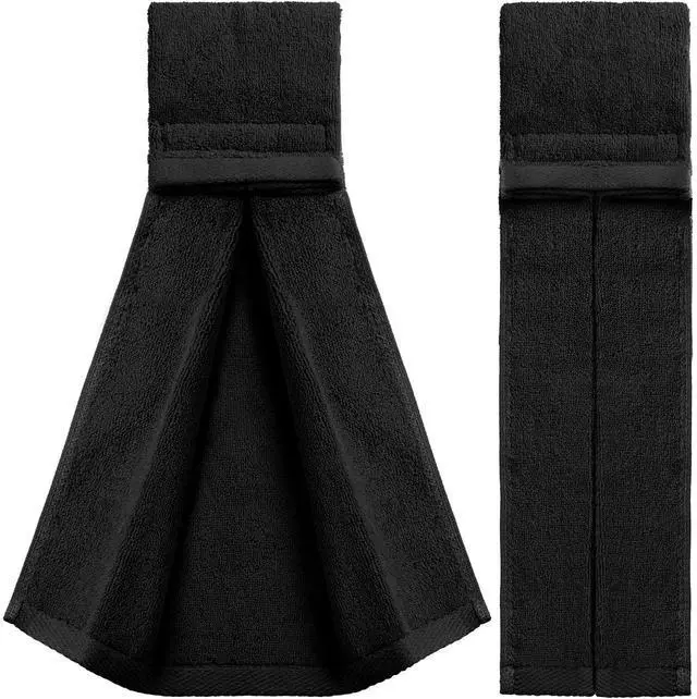 Main image of 2 Pcs Cotton Sports Football Towel with Closure Pitching Football Sweat Towel for Sports Gym Men Women Accessories(Black,Classic)
