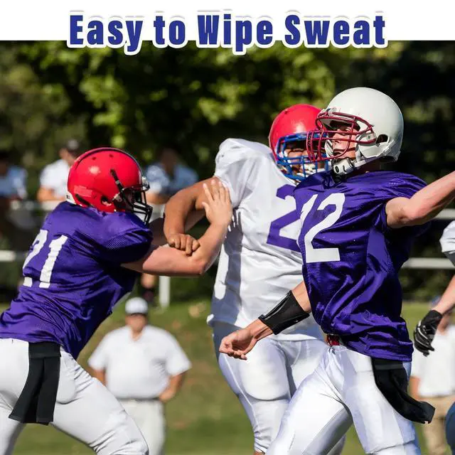 Alt view image 3 of 7 - 2 Pcs Cotton Sports Football Towel with Closure Pitching Football Sweat Towel for Sports Gym Men Women Accessories(Black,Classic)
