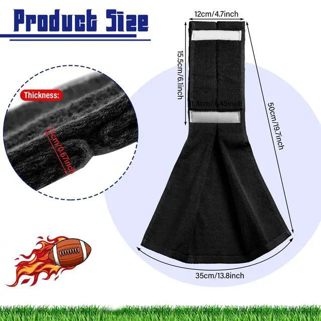 Alt view image 4 of 7 - 2 Pcs Cotton Sports Football Towel with Closure Pitching Football Sweat Towel for Sports Gym Men Women Accessories(Black,Classic)