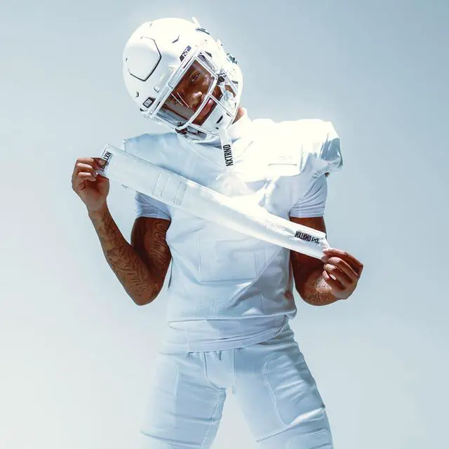Alt view image 7 of 7 - Streamer Football Towel, Thin Sports Towel, Dries Hands & Football Accessories (White)