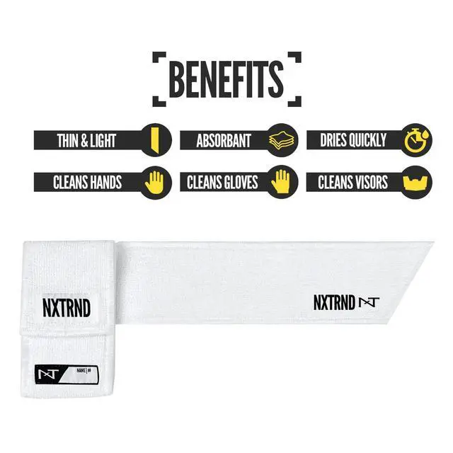 Alt view image 3 of 7 - Streamer Football Towel, Thin Sports Towel, Dries Hands & Football Accessories (White)