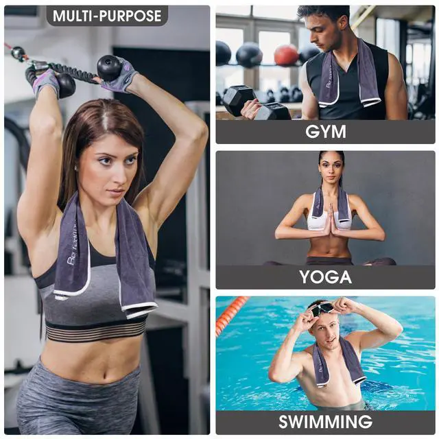 Alt view image 5 of 7 - Microfiber Gym Towels for Men Women Workout - 14"x29" - Set of 3