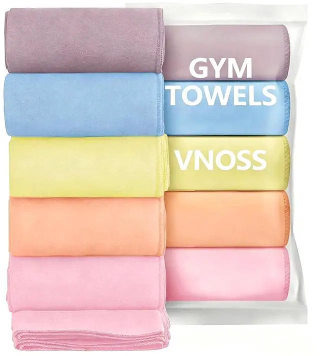 Main image of Microfiber Gym Towels - Quick Dry, Highly Absorbing, Odor-Free, for Women & Men - Gym Towel for Hot Yoga, Tennis, Working Out, Camping, Set of 5, 16 * 27Inch, Pastel Colors