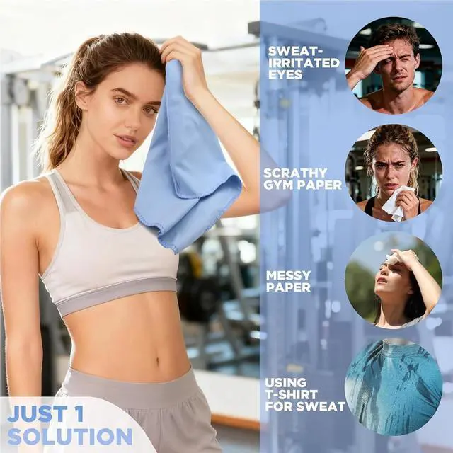 Alt view image 3 of 7 - Microfiber Gym Towels - Quick Dry, Highly Absorbing, Odor-Free, for Women & Men - Gym Towel for Hot Yoga, Tennis, Working Out, Camping, Set of 5, 16 * 27Inch, Pastel Colors