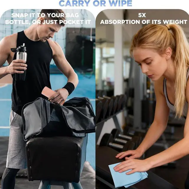 Alt view image 6 of 7 - Microfiber Gym Towels - Quick Dry, Highly Absorbing, Odor-Free, for Women & Men - Gym Towel for Hot Yoga, Tennis, Working Out, Camping, Set of 5, 16 * 27Inch, Pastel Colors