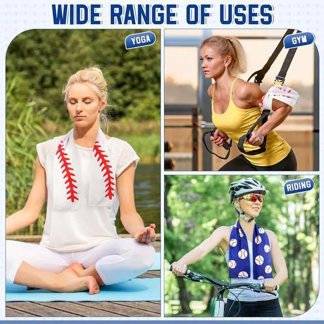 Alt view image 4 of 5 - 12 Pack Baseball Cooling Towels for Sports Teams Gifts 40 x 12 in Sport Cooling Towels Bulk Microfiber Ice Rags for Softball Soccer Baseball Party Favors, Swag Bags & Outdoor Workouts