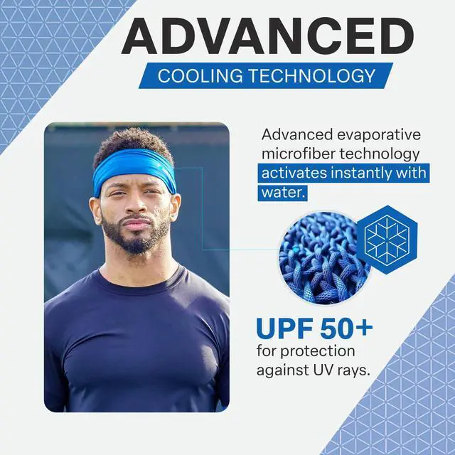 Alt view image 3 of 7 - Instant Cooling Headband for Women and Men, 3 Pack, Blue