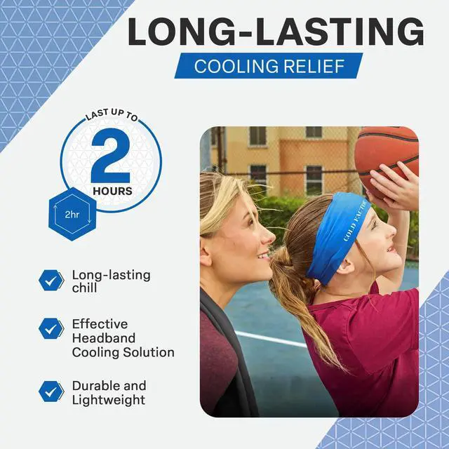 Alt view image 4 of 7 - Instant Cooling Headband for Women and Men, 3 Pack, Blue