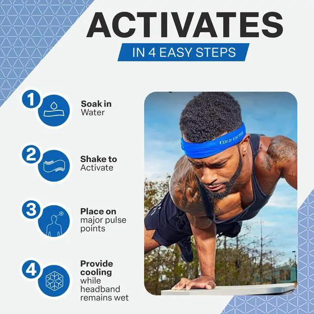 Alt view image 6 of 7 - Instant Cooling Headband for Women and Men, 3 Pack, Blue