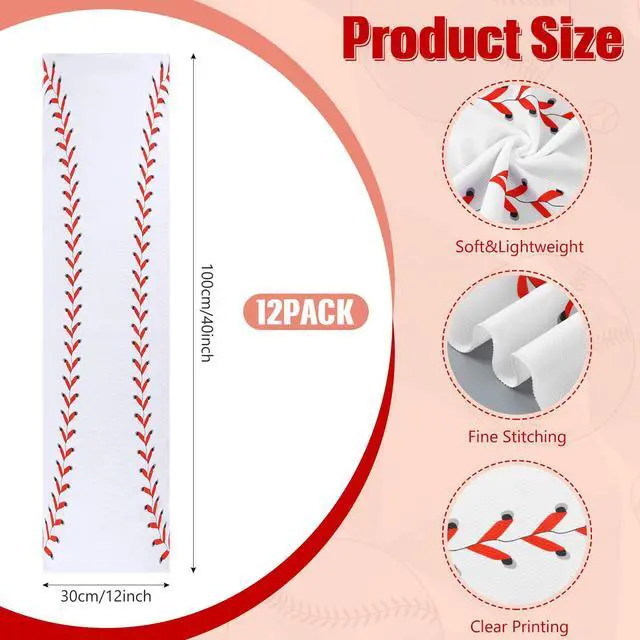 Alt view image 2 of 6 - 12 Pcs Cooling Towel Baseball Football Basketball Breathable Chilly Softball Soccer Ice Towel, 40"x12" Tennis Microfiber Accessories for Player(White,Baseball)