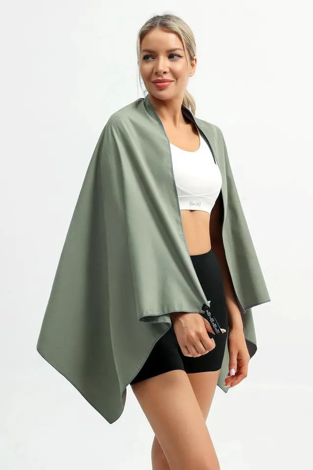 Alt view image 7 of 7 - Quick Dry Camping Towel, Microfiber Travel Towel 3 Size at 1 Pack,Fast Drying Towel Set for Camping, Beach, Gym, Sports, Yoga & Swimming Pool, Army Green