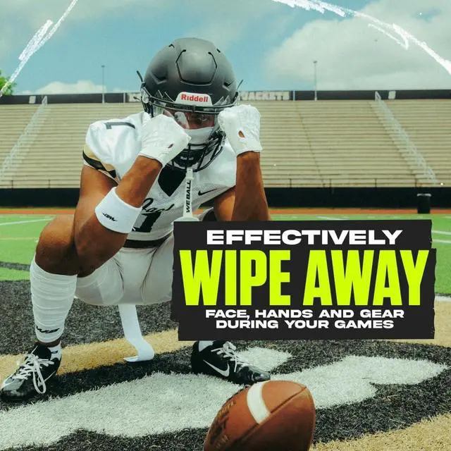 Alt view image 7 of 7 - Streamer Football Towel, Sports Towel with Hook and Loop Fastener to Clean Football Visor and Gloves (White)