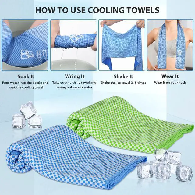Alt view image 5 of 7 - Cooling Towel, Cooling Towels for Neck and Face-40"x12"-Ice Towel for Instant Cooling, Soft Breathable Chilly Towel, Stay Cool for Yoga, Sport, Gym, Workout, Camping & More Activities (Blue)
