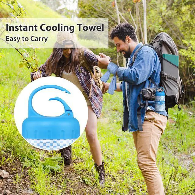 Alt view image 6 of 7 - Cooling Towel, Cooling Towels for Neck and Face-40"x12"-Ice Towel for Instant Cooling, Soft Breathable Chilly Towel, Stay Cool for Yoga, Sport, Gym, Workout, Camping & More Activities (Blue)
