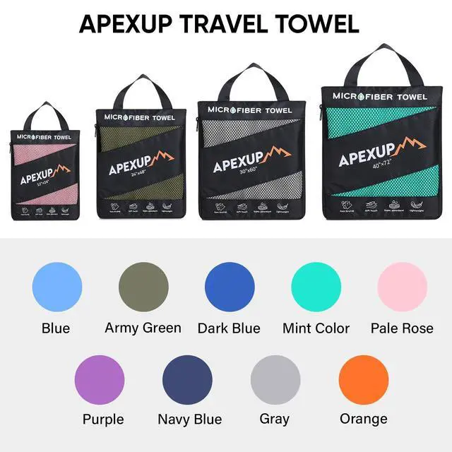 Alt view image 5 of 7 - Microfiber Travel Towel, Ultra Absorbent Quick Dry Towels, Lightweight Gym Sports Camping Towel for Workout, Yoga, Beach, Shower, Swimming (24"×12", Pale Rose)