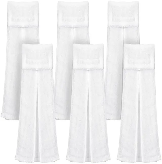 Main image of 6 Pcs Football Towel Cotton Quarterback Football Field Hand Towel with Hook and Loop Fastener for Sports Football Golf Gym Accessories(White)