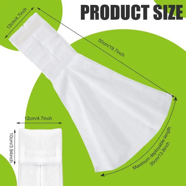Alt view image 2 of 7 - 6 Pcs Football Towel Cotton Quarterback Football Field Hand Towel with Hook and Loop Fastener for Sports Football Golf Gym Accessories(White)