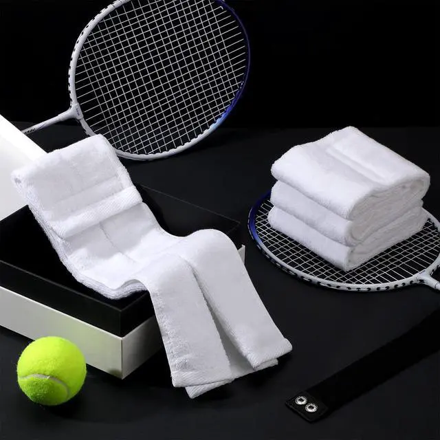 Alt view image 4 of 7 - 6 Pcs Football Towel Cotton Quarterback Football Field Hand Towel with Hook and Loop Fastener for Sports Football Golf Gym Accessories(White)