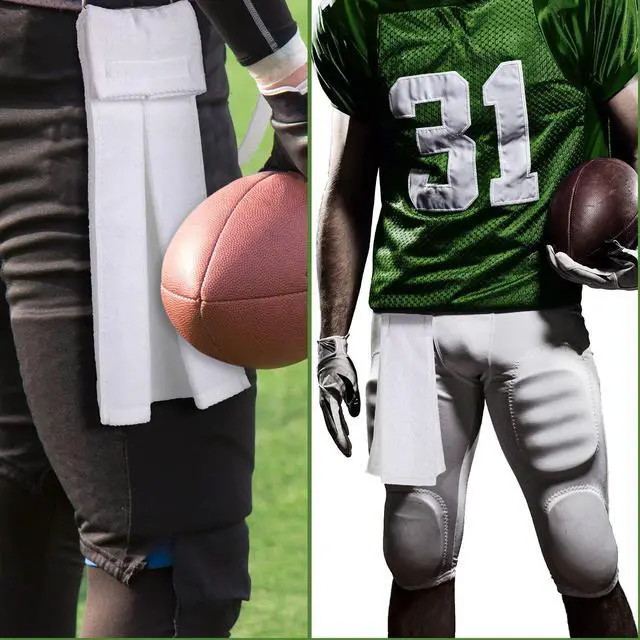 Alt view image 5 of 7 - 6 Pcs Football Towel Cotton Quarterback Football Field Hand Towel with Hook and Loop Fastener for Sports Football Golf Gym Accessories(White)