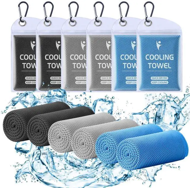 Main image of 6 Pack Cooling Towels, 40x12 Breathable Gym Towel for Neck Face