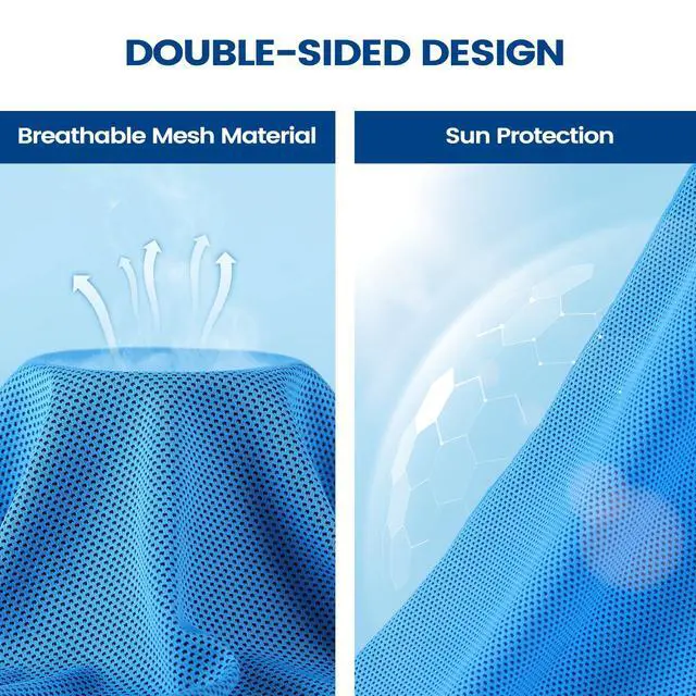 Alt view image 2 of 7 - 6 Pack Cooling Towels, 40x12 Breathable Gym Towel for Neck Face