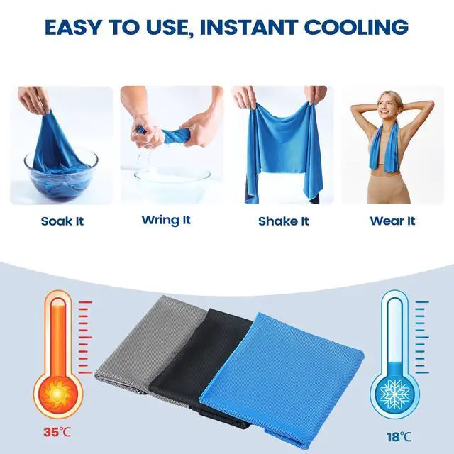 Alt view image 6 of 7 - 6 Pack Cooling Towels, 40x12 Breathable Gym Towel for Neck Face