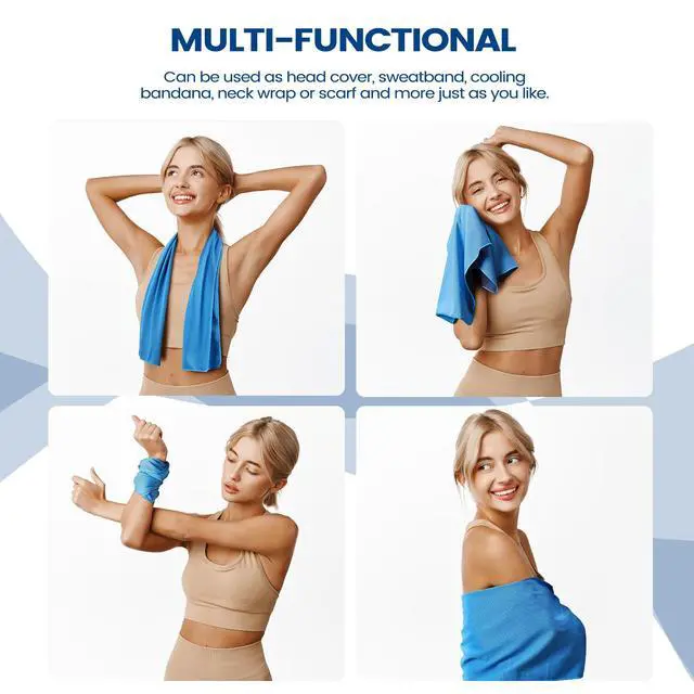 Alt view image 7 of 7 - 6 Pack Cooling Towels, 40x12 Breathable Gym Towel for Neck Face